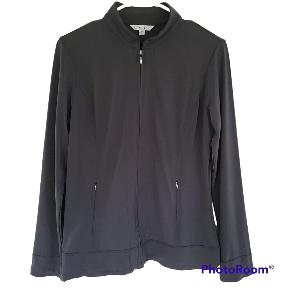 CAbi Womens Medium Spa Jacket Stretch Full Zip Lightweight Athletic Yoga #406